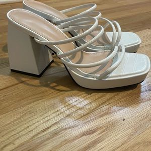 SHEIN white block heels